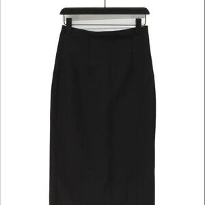 Zara Woman Black Midi Pencil Skirt With Slit Size L